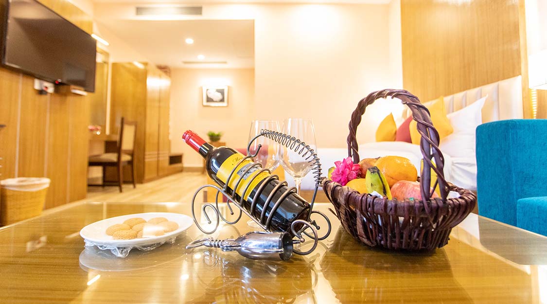Fruite Basket with Wine